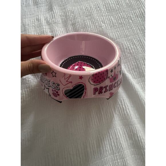 Whisker City Pet Bowl Cat Dog Pink Princess Crown Dishwasher Safe Pretty - Picture 2 of 7